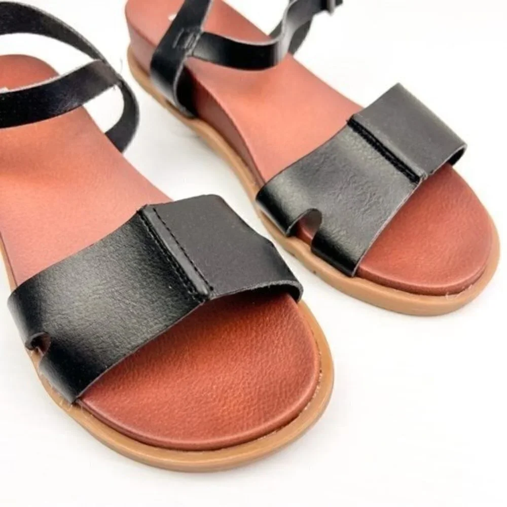 MIA sandal womens size 8 Olina vegan leather black adjustable ankle strap